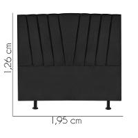 Cabeceira Estofada Bélgica 195cm King Size Para Cama Colchão Box Quarto Suede Preto - Aurora Line - 3