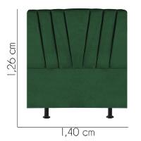 Cabeceira Estofada Bélgica 140cm Casal Para Cama Colchão Box Quarto Suede Verde - Aurora Line - 3