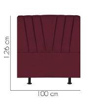 Cabeceira Estofada Bélgica 100cm Solteiro Para Cama Colchão Box Quarto Suede Bordô - Aurora Line - 2