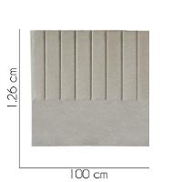 Cabeceira Carla Pé Plástico 100cm Solteiro Para Cama Colchão Box Quarto Linho Bege - Aurora Line - 3