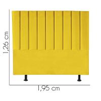 Cabeceira Estofada Carla 195cm King Size Para Cama Colchão Box Quarto Suede Amarelo - Aurora Line - 3