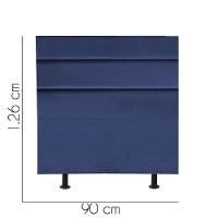 Cabeceira Estofada Argentina 90cm Solteiro Para Cama Colchão Box Quarto Suede Azul Marinho - Aurora Line - 2