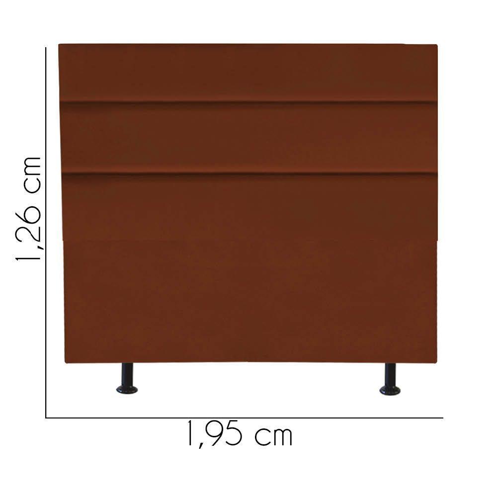 Cabeceira Estofada Argentina 195cm King Size Para Cama Colchão Box Quarto Suede Terracota Telha - Aurora Line - 3