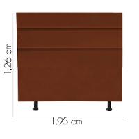 Cabeceira Estofada Argentina 195cm King Size Para Cama Colchão Box Quarto Suede Terracota Telha - Aurora Line - 3