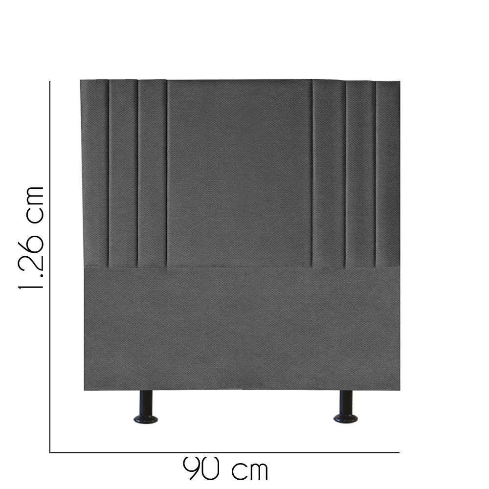 Cabeceira Estofada Grécia 90cm Solteiro Para Cama Colchão Box Quarto Linho Cinza - Aurora Line - 3