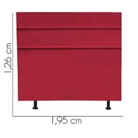 Cabeceira Estofada Argentina 195cm King Size Para Cama Colchão Box Quarto Suede Vermelho - Aurora Line - 3