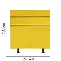 Cabeceira Estofada Argentina 90cm Solteiro Para Cama Colchão Box Quarto Suede Amarelo - Aurora Line - 2