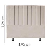 Cabeceira Estofada Carla 195cm King Size Para Cama Colchão Box Quarto Suede Bege - Aurora Line - 3