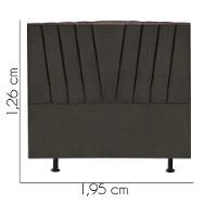 Cabeceira Estofada Bélgica 195cm King Size Para Cama Colchão Box Quarto Linho Marrom - Aurora Line - 3