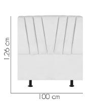 Cabeceira Estofada Bélgica 100cm Solteiro Para Cama Colchão Box Quarto Corino Branco - Aurora Line - 2