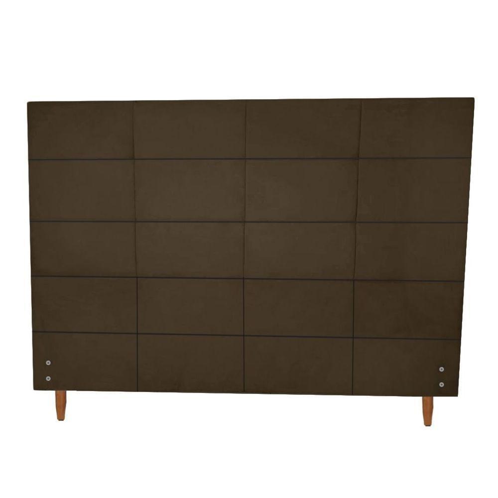 Cabeceira Larissa Para Colchão 1,58m Para Colchão Queen Size Suede Marrom - Aurora Line - 1