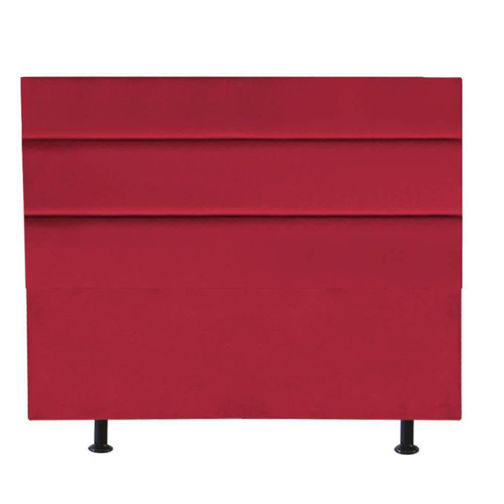 Cabeceira Estofada Argentina 160cm Queen Size Para Cama Colchão Box Quarto Suede Vermelho - Aurora Line - 2