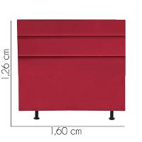 Cabeceira Estofada Argentina 160cm Queen Size Para Cama Colchão Box Quarto Suede Vermelho - Aurora Line - 3
