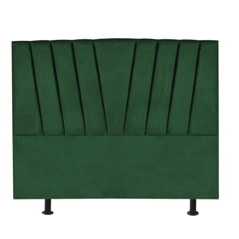 Cabeceira Estofada Bélgica 195cm King Size Para Cama Colchão Box Quarto Suede Verde - Aurora Line - 2