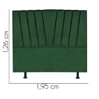 Cabeceira Estofada Bélgica 195cm King Size Para Cama Colchão Box Quarto Suede Verde - Aurora Line - 3