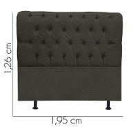 Cabeceira Estofada Paris 195cm King Size Para Cama Colchão Box Quarto Linho Marrom - Aurora Line - 3