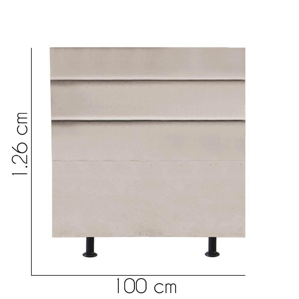 Cabeceira Estofada Argentina 100cm Solteiro Para Cama Colchão Box Quarto Suede Bege - Aurora Line - 2