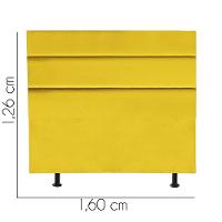 Cabeceira Estofada Argentina 160cm Queen Size Para Cama Colchão Box Quarto Suede Amarelo - Aurora Line - 3