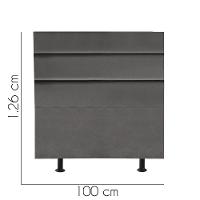 Cabeceira Estofada Argentina 100cm Solteiro Para Cama Colchão Box Quarto Corino Cinza - Aurora Line - 2