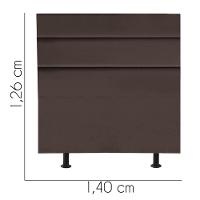 Cabeceira Estofada Argentina 140cm Casal Para Cama Colchão Box Quarto Suede Marrom - Aurora Line - 3