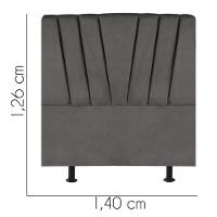 Cabeceira Estofada Bélgica 140cm Casal Para Cama Colchão Box Quarto Suede Cinza Escuro Grafite - Aurora Line - 3