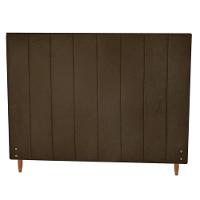 Cabeceira Vitória Para Colchão 1,28m Viúva Solteirão Suede Marrom - Aurora Line - 1