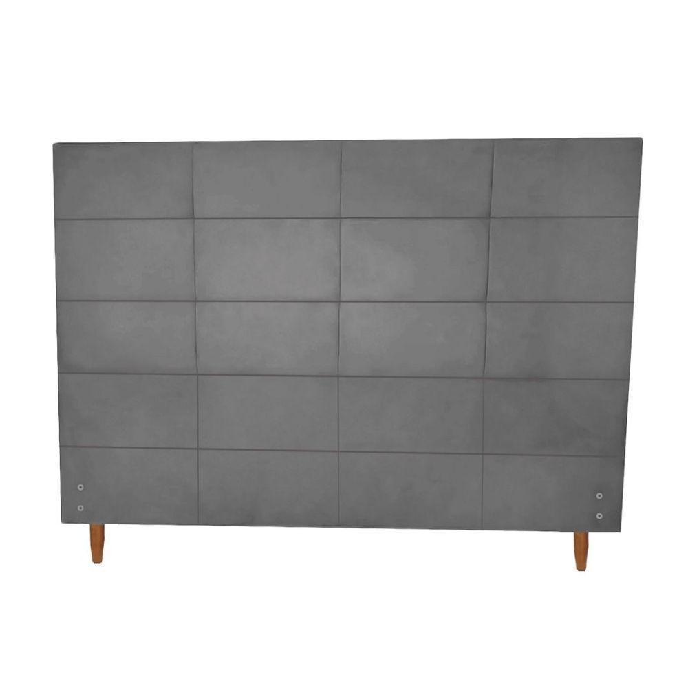 Cabeceira Larissa Para Colchão 1,58m Para Colchão Queen Size Suede Grafite - Aurora Line - 1