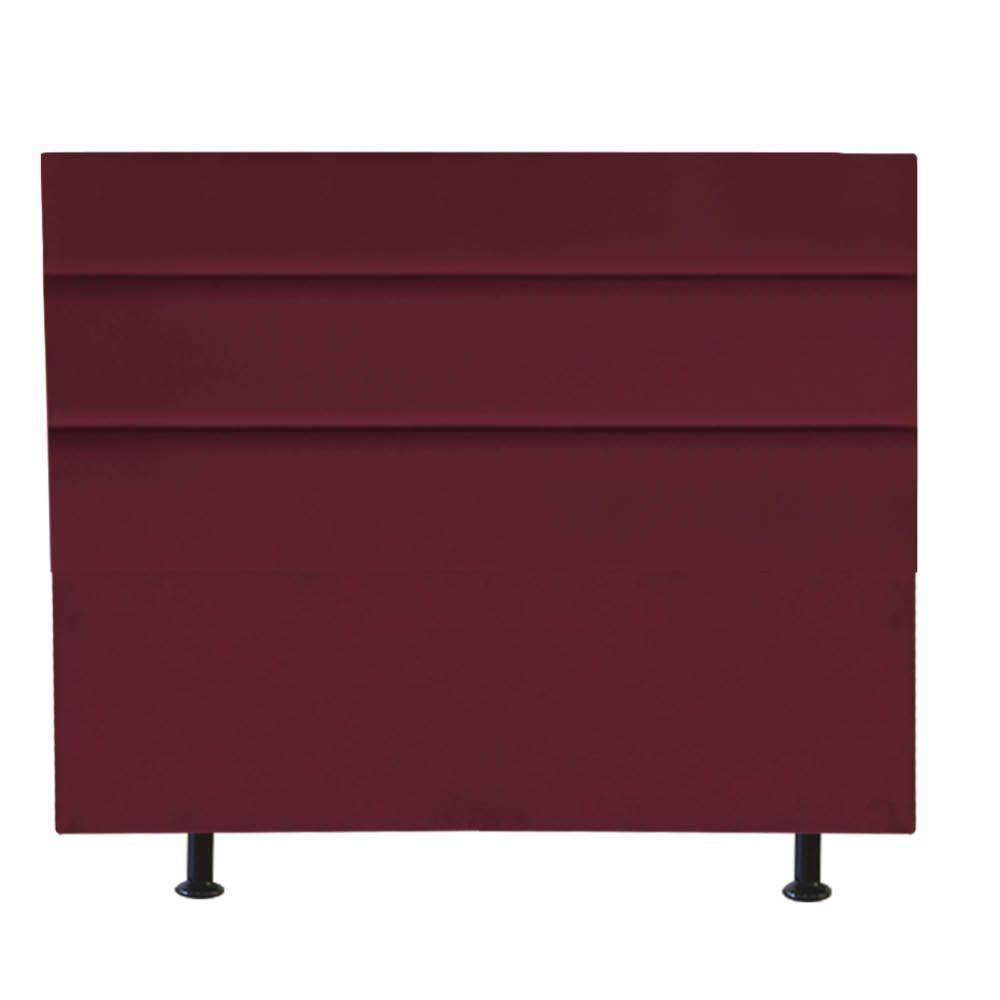 Cabeceira Estofada Argentina 160cm Queen Size Para Cama Colchão Box Quarto Suede Bordô - Aurora Line - 2