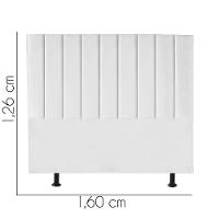 Cabeceira Estofada Carla 160cm Queen Size Para Cama Colchão Box Quarto Suede Branco - Aurora Line - 3