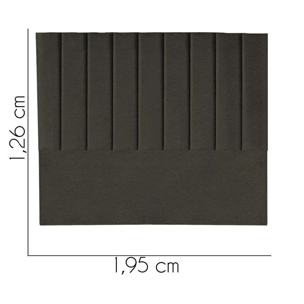 Cabeceira Carla Pé Plástico 195cm King Size Para Cama Colchão Box Quarto Linho Marrom - Aurora Line - 3