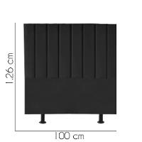 Cabeceira Estofada Carla 100cm Solteiro Para Cama Colchão Box Quarto Corino Preto - Aurora Line - 2