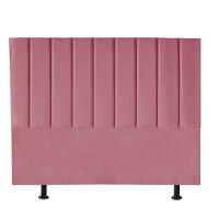Cabeceira Estofada Carla 195cm King Size Para Cama Colchão Box Quarto Suede Rosa Bebê - Aurora Line - 2