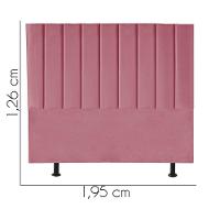 Cabeceira Estofada Carla 195cm King Size Para Cama Colchão Box Quarto Suede Rosa Bebê - Aurora Line - 3