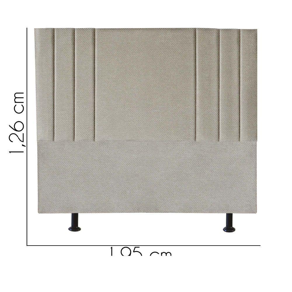 Cabeceira Estofada Grécia 195cm King Size Para Cama Colchão Box Quarto Linho Bege - Aurora Line - 3