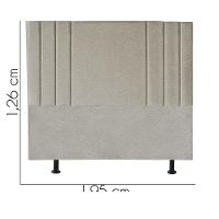Cabeceira Estofada Grécia 195cm King Size Para Cama Colchão Box Quarto Linho Bege - Aurora Line - 3