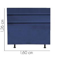 Cabeceira Estofada Argentina 160cm Queen Size Para Cama Colchão Box Quarto Suede Azul Marinho - Aurora Line - 3