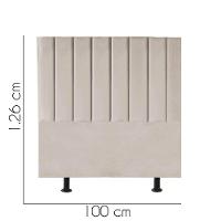 Cabeceira Estofada Carla 100cm Solteiro Para Cama Colchão Box Quarto Suede Bege - Aurora Line - 2