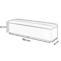 Calçadeira Recamier Com Baú Sapateira Dubai 1,58 M Queen Size A23:a38quarto Suede Bege - Aurora Line - 4