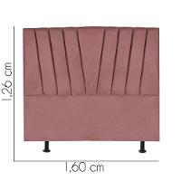 Cabeceira Estofada Bélgica 160cm Queen Size Para Cama Colchão Box Quarto Suede Rose Gold - Aurora Line - 3