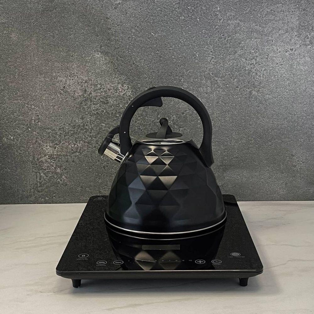 Chaleira De Inox Com Apito Brinox 3 L Black Diamond Com Indução Preto Fosco Preto - 2