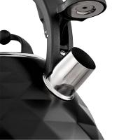 Chaleira De Inox Com Apito Brinox 3 L Black Diamond Com Indução Preto Fosco Preto - 3