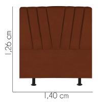 Cabeceira Estofada Bélgica 140cm Casal Para Cama Colchão Box Quarto Suede Terracota Telha - Aurora Line - 3