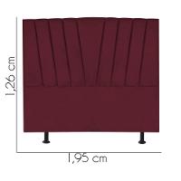 Cabeceira Estofada Bélgica 195cm King Size Para Cama Colchão Box Quarto Suede Bordô - Aurora Line - 3