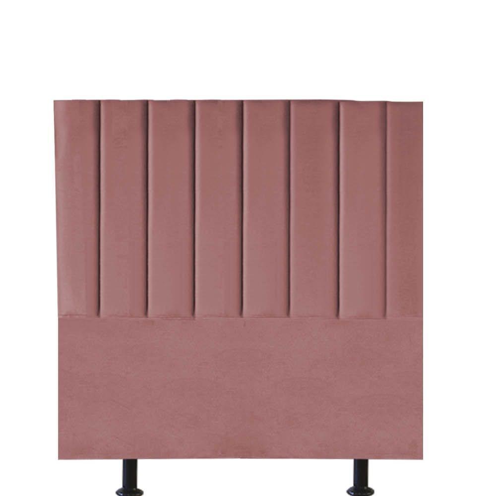 Cabeceira Estofada Carla 100cm Solteiro Para Cama Colchão Box Quarto Suede Rose Gold - Aurora Line - 1
