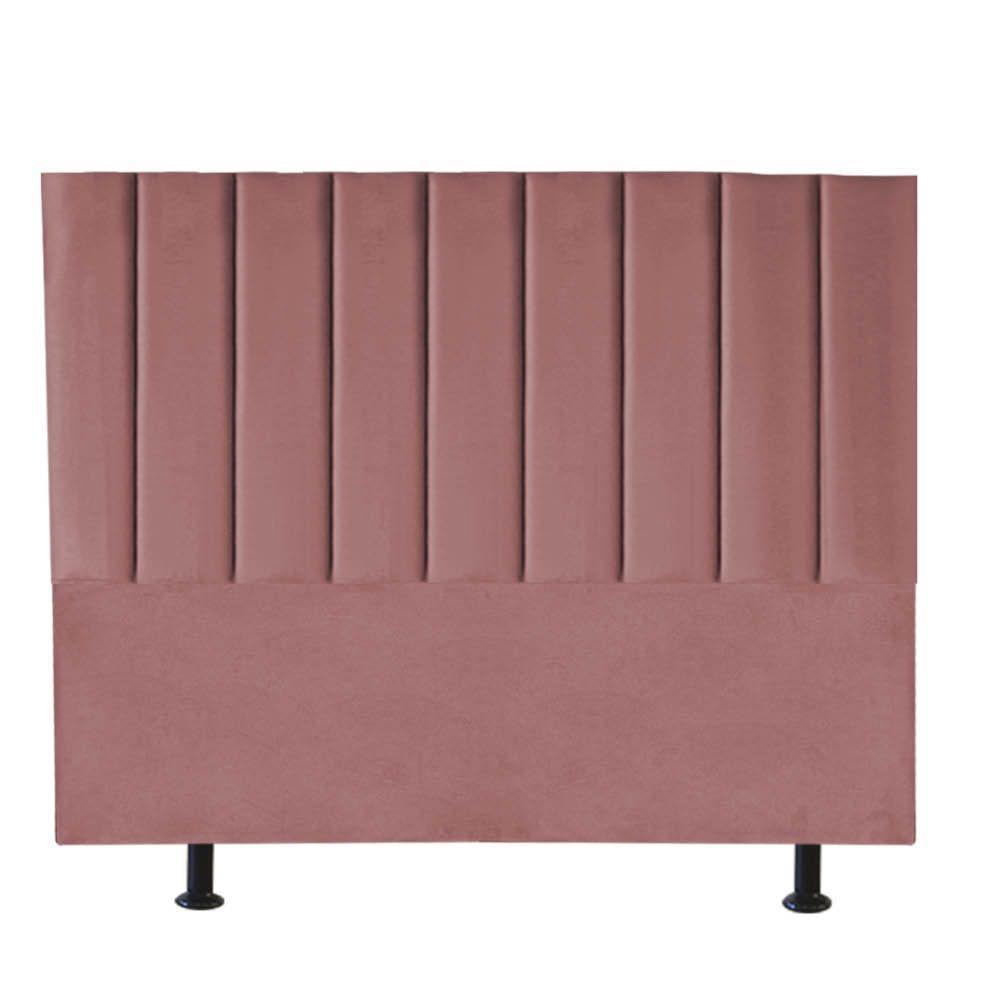 Cabeceira Estofada Carla 195cm King Size Para Cama Colchão Box Quarto Suede Rose Gold - Aurora Line - 2