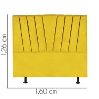 Cabeceira Estofada Bélgica 160cm Queen Size Para Cama Colchão Box Quarto Suede Amarelo - Aurora Line - 3