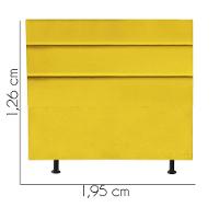 Cabeceira Estofada Argentina 195cm King Size Para Cama Colchão Box Quarto Suede Amarelo - Aurora Line - 3