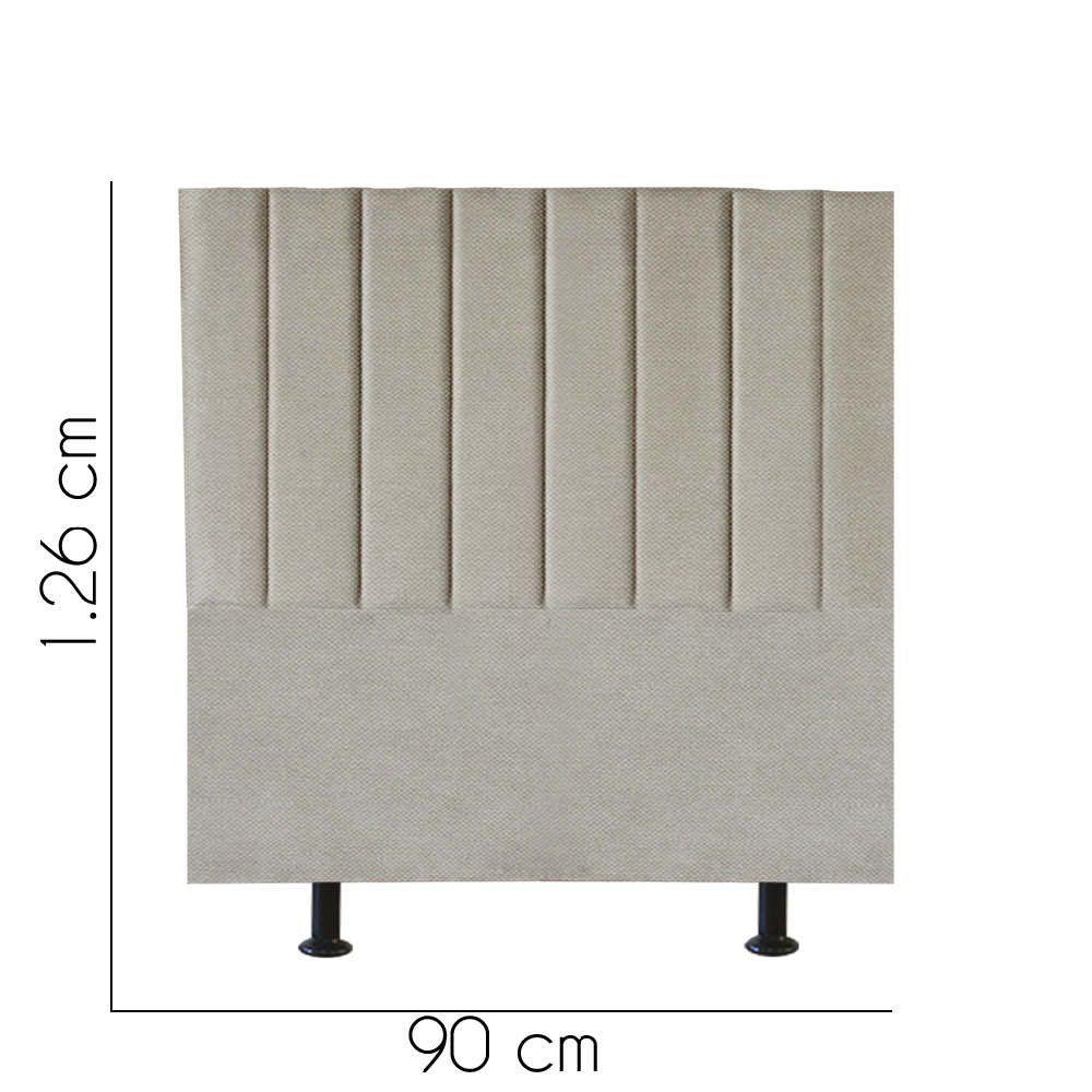 Cabeceira Estofada Carla 90cm Solteiro Para Cama Colchão Box Quarto Linho Bege - Aurora Line - 3