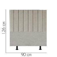 Cabeceira Estofada Carla 90cm Solteiro Para Cama Colchão Box Quarto Linho Bege - Aurora Line - 3