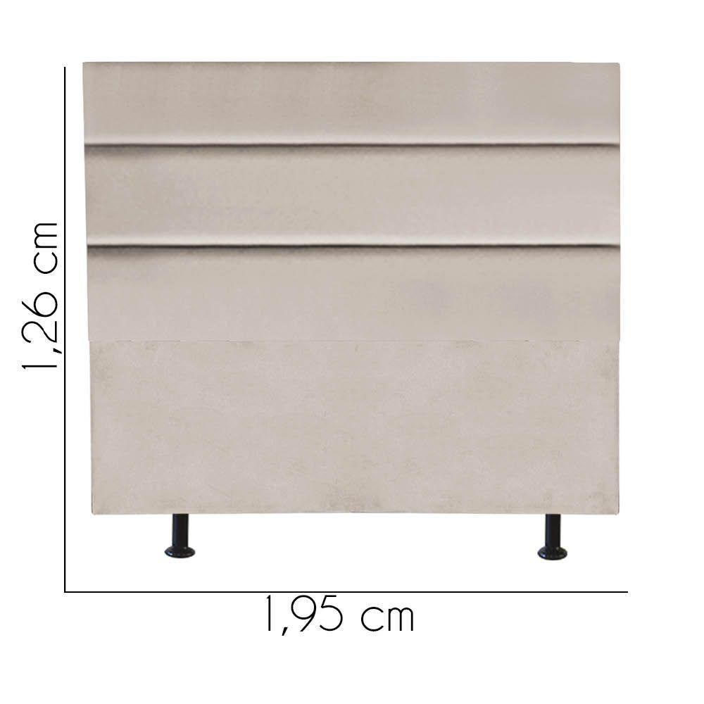 Cabeceira Estofada Argentina 195cm King Size Para Cama Colchão Box Quarto Suede Bege - Aurora Line - 3